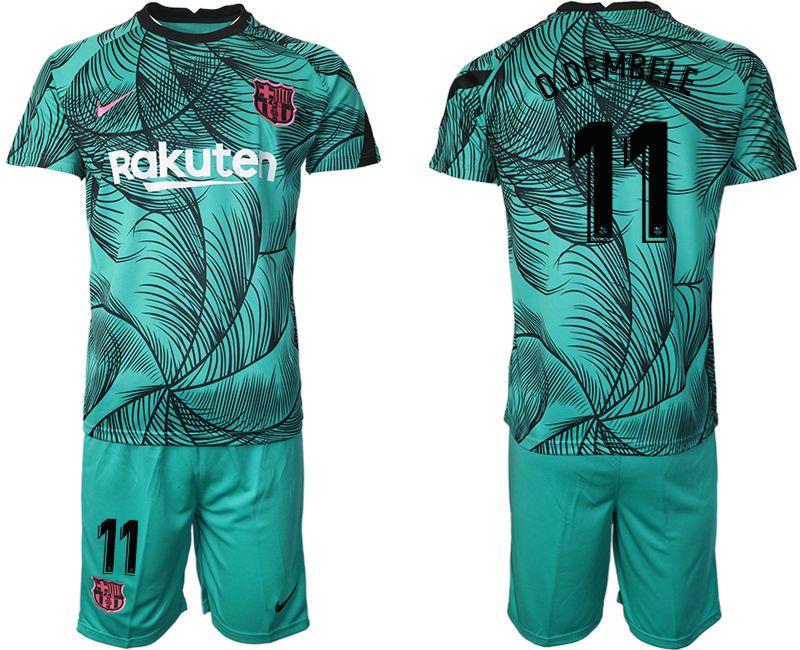 Men 2020-2021 club Barcelona green training suit #11 Soccer Jerseys->barcelona jersey->Soccer Club Jersey